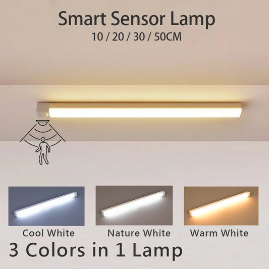 Maxy LED Motion Sensor Light Wireless USB Rechargeable Night Light Portable Induction Lamp for Kitchen Cabinet Wardrobe Staircase