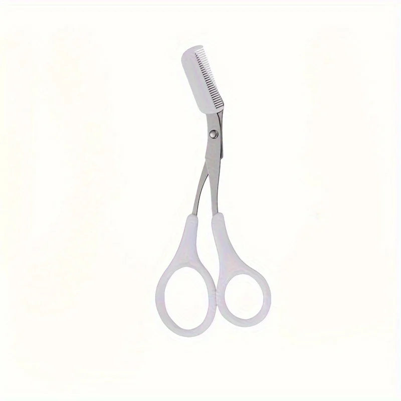 Maxy Eyebrow Razor Scissor Stainless Steel Safe Anti-scratch Trimmer for Beginners Crescent Sharp Beauty Tool Multi-color