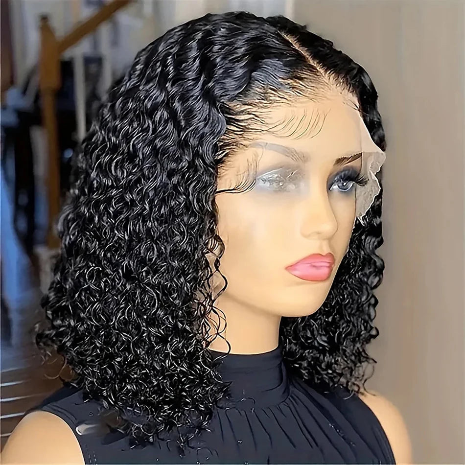 Maxy Kinky Curly Wig Human Hair 13x4 Curly Lace Front Human Hair Wigs Deep Curly Lace Closure Wig For Women 180 Density