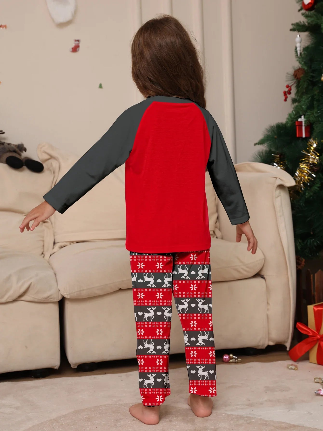 New DIY Blank on the Front Family 2023 Christmas Pajamas Set Adult Kids Baby&Dog Matching Clothes Soft Sleepwear Family Look Pjs