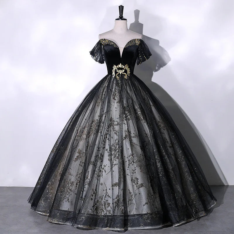 Maxy Vocal Art Exam, Piano Performance, bel canto Solo Performance Dress, Ink Green Velvet Fashion Evening Dress, Female Host
