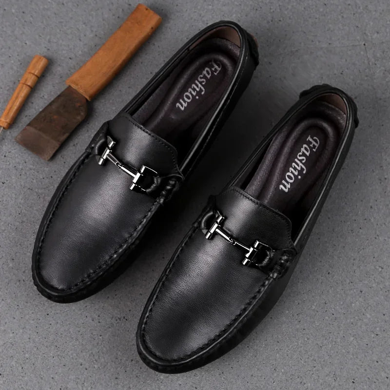 Amay Fashion Italian Loafers Dress Shoes Men Loafers Patent Leather Oxford Shoes for Men Formal Mariage Wedding Shoes Trendy
