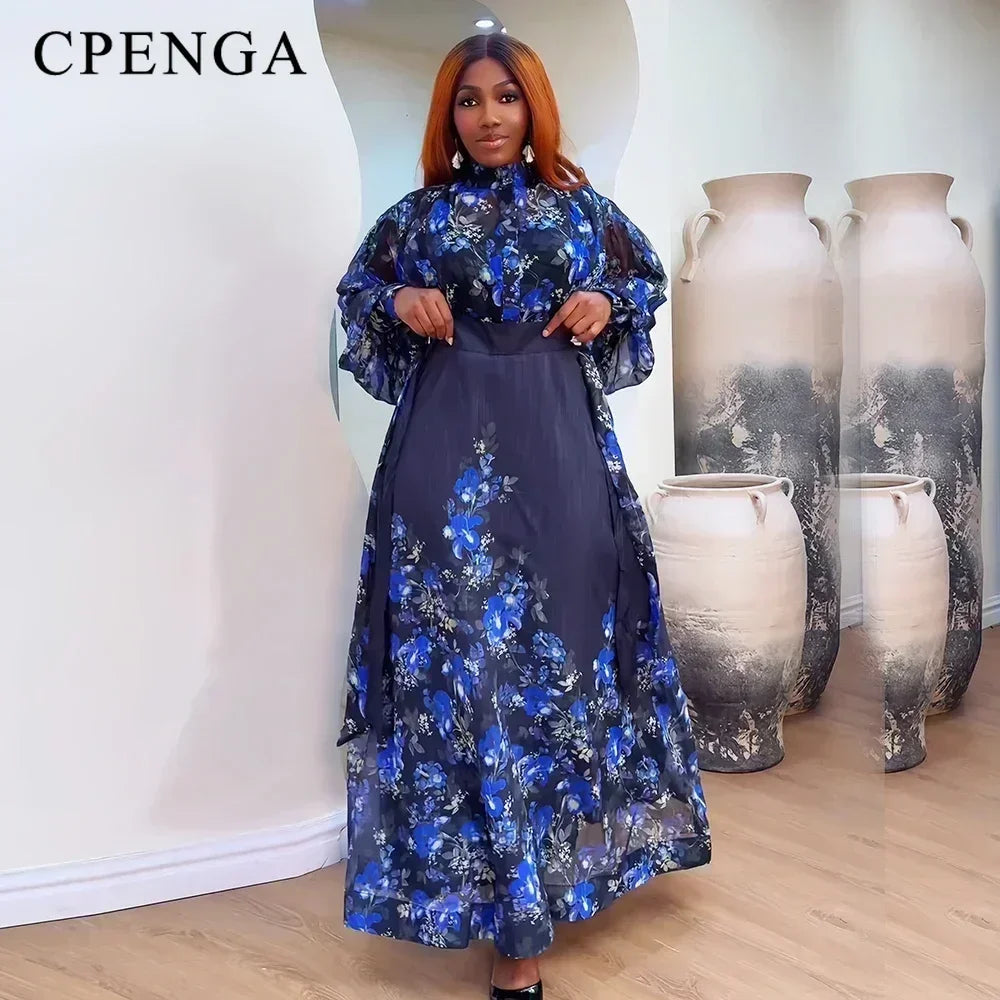 Maxy New in African Dashiki Dress for Women Plus Size 2 Piece Nigerians Ankara Top and Skirt Suits Elegant Lady Party Clothing