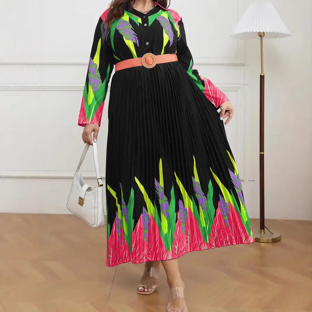 Amay Dresses for Women Elegant Polyester New Muslim Fashion Abayas Dashiki Robe Kaftan Long Sleeve Dress Turkish Africa