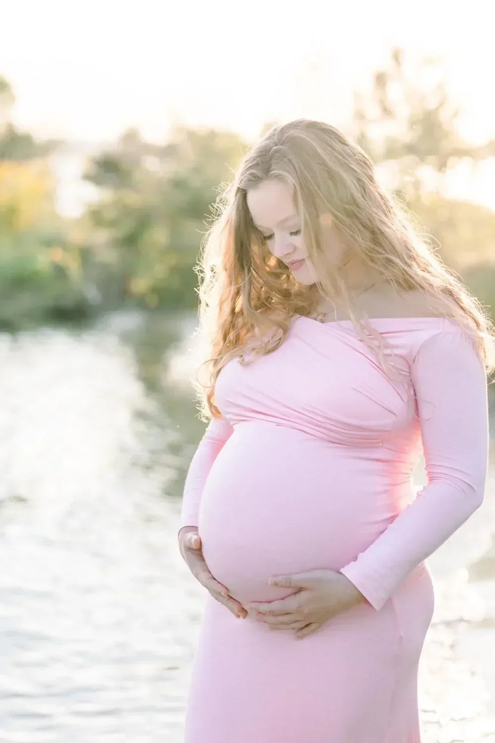 Maxy Long Sleeve Maternity Dress for Photography Props Elegant Pregnancy Clothes Pregnancy Dress Pregnant Photo Shoot Clothing