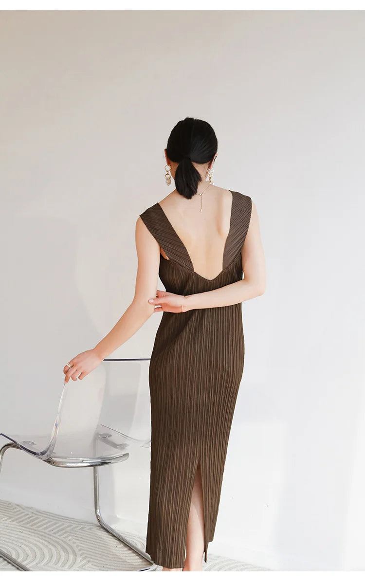 Amay Pleated cape suit summer new fashion suspender skirt+irregular lace-up shawl two-piece set [x244]