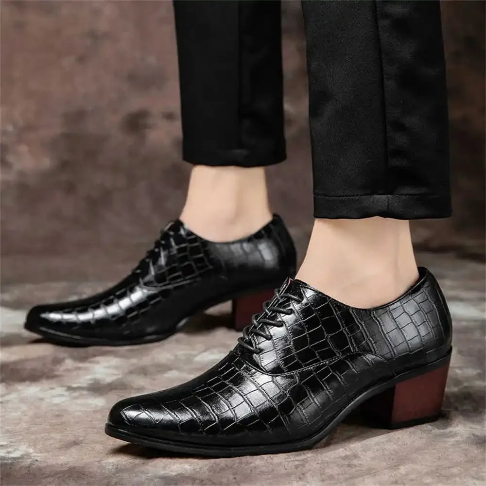With Lacing Thick Heel Loafers Men's Luxury Mens White Dress Shoes Comfortable Dress Man Shoes Sneakers Sport Ternis