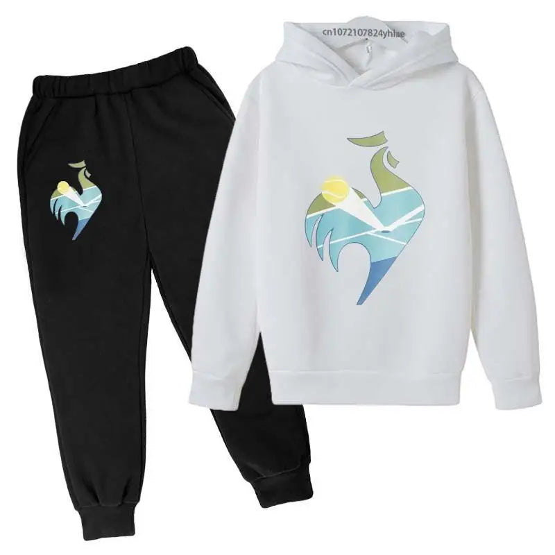 Maxy Kids Hoodie Rooster Sweatshirt Top + Pants 2p Coat Boys Girls Preschool 3-12y Beautiful Girls Sunshine Sports Casual Suit