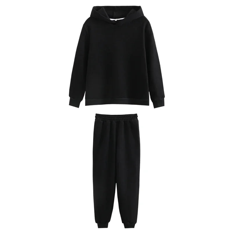 Maxy Tangara Winter Family Set Kids Costume Oversized Top Pocekt Women 100% Cotton Fleece Hoodies Sweatshirt Dress 6L50
