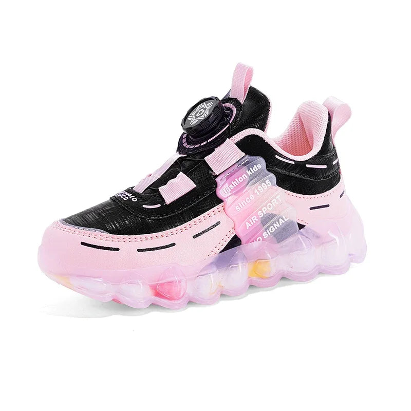 Maxy Spring Children Girls Boys PU Sneakers Toddlers Casual Shoes Kids Fashion Pink Tennis High Quality Sports Flats Size 26-39#