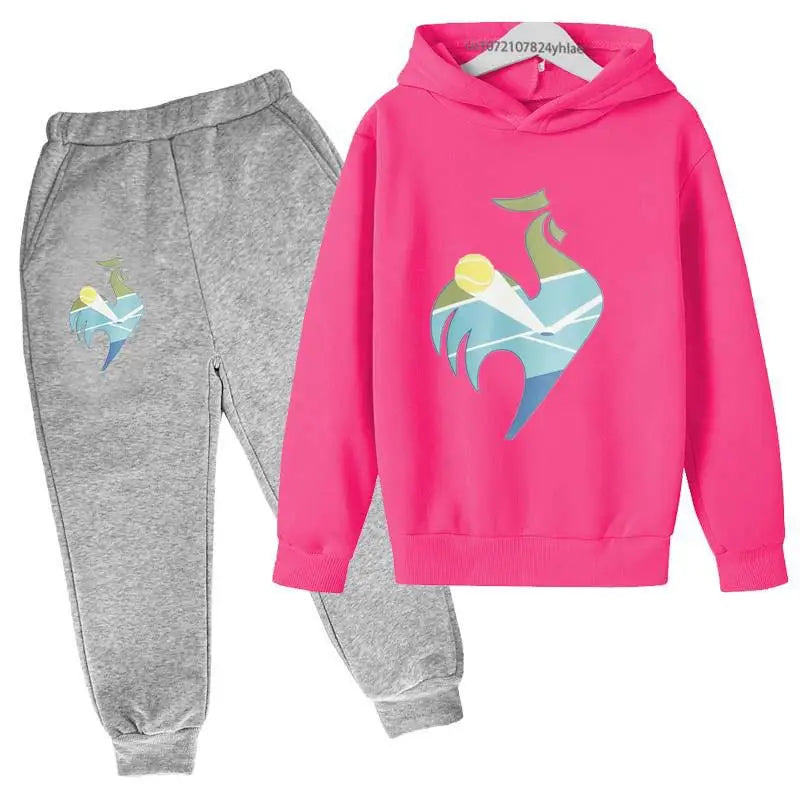 Maxy Kids Hoodie Rooster Sweatshirt Top + Pants 2p Coat Boys Girls Preschool 3-12y Beautiful Girls Sunshine Sports Casual Suit