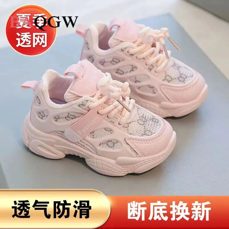 Maxy Letter Print Kids Shoes Autumn Toddler Shoes for Boys Girls Breathable Mesh Winter Casual Sneakers Non-slip Sport Tenis Shoes