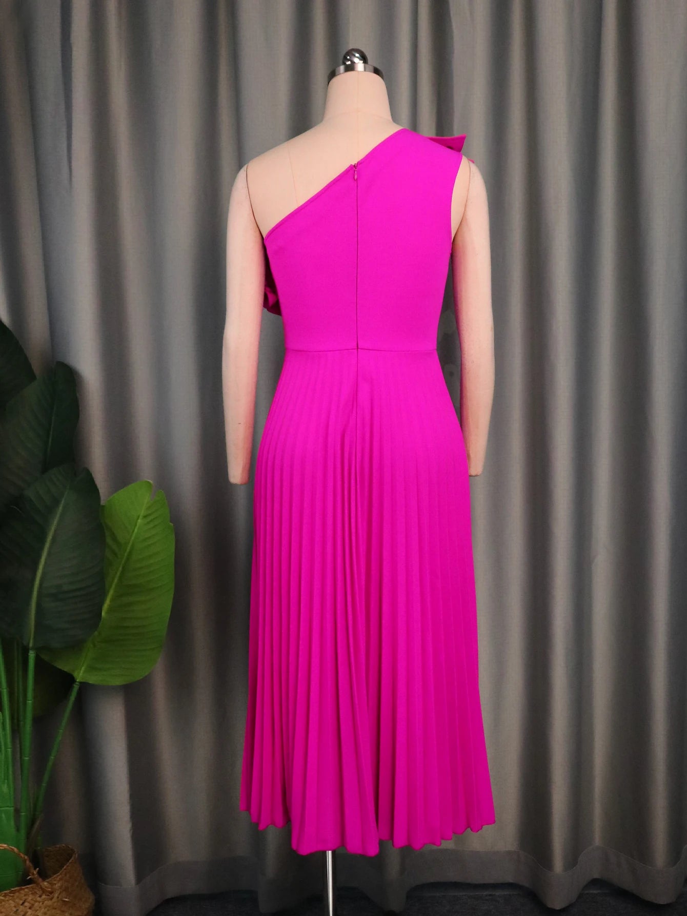 Babs One Shoulder Party Dresses for Women Plus Size Ruffles Empire A Line Pleated Long Prom Midi Evening Event Party Gowns Outfits