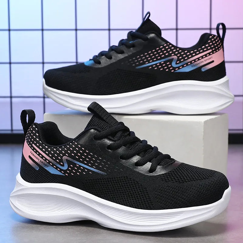 Maxy Breathable Lace-up Running Shoes for Women Sneakers with Lightweight Mesh Outdoor Sports Training Shoes Tennis Shoes For Female