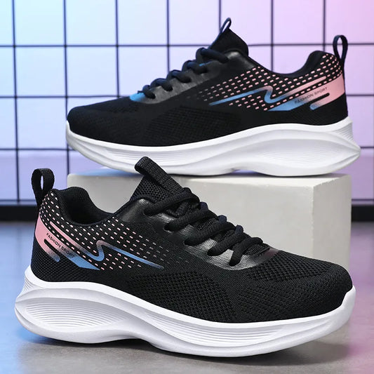 Maxy Breathable Lace-up Running Shoes for Women Sneakers with Lightweight Mesh Outdoor Sports Training Shoes Tennis Shoes For Female