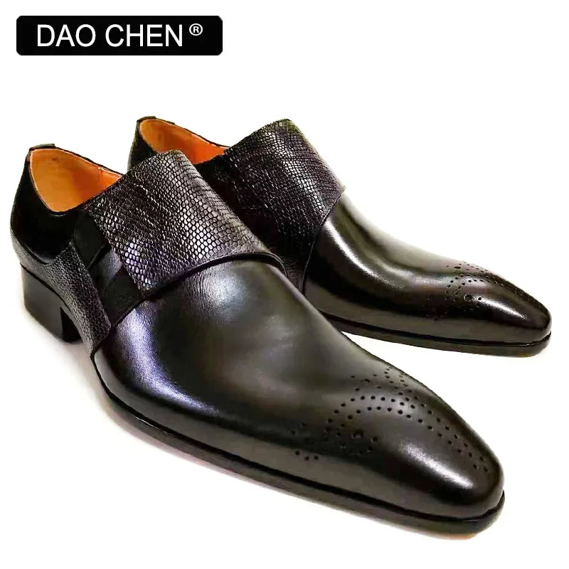 VISCO BRAND MEN CASUAL SHOES BLACK MIXED COLORS SLIP ON MENS DRESS LEATHER SHOES WEDDING BANQUET LOAFERS SHOES FOR MEN