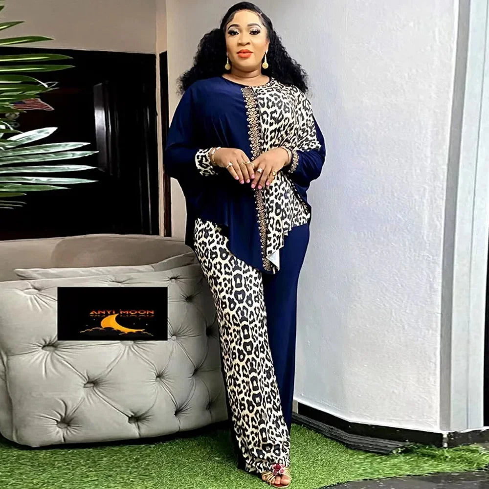 Maxy 2 Piece Women Sets Dashiki African New Arrival Spring Autumn Matching Sets Two Pieces Sets Top Pants Suits Outfits Clothing