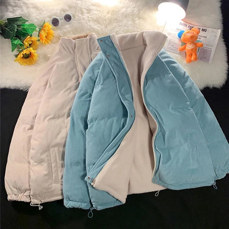 Maxy Autumn Winter Kids Thicken Plush Jackets Coat Cotton Padded Clothes Infant Warm Corduroy Outerwear Toddler Thick Clothes