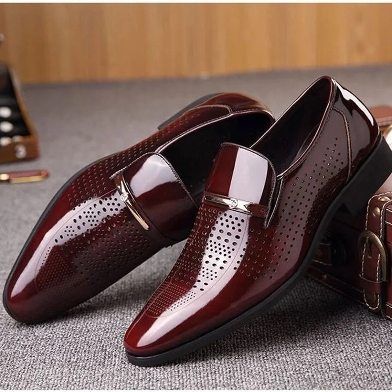 Visco Summer Dress Shoes Men Classic Luxury Plus Size Dress Men Formal Shoes Italian Brand Loafers Mens Dress Shoes Erkek Ayakkab