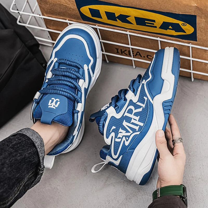 Men's Casual Sneakers Mesh Breathable Fashionable Lace Up Running Shoes 2024 Walking Daily Sneakers Jogging Training Footwear