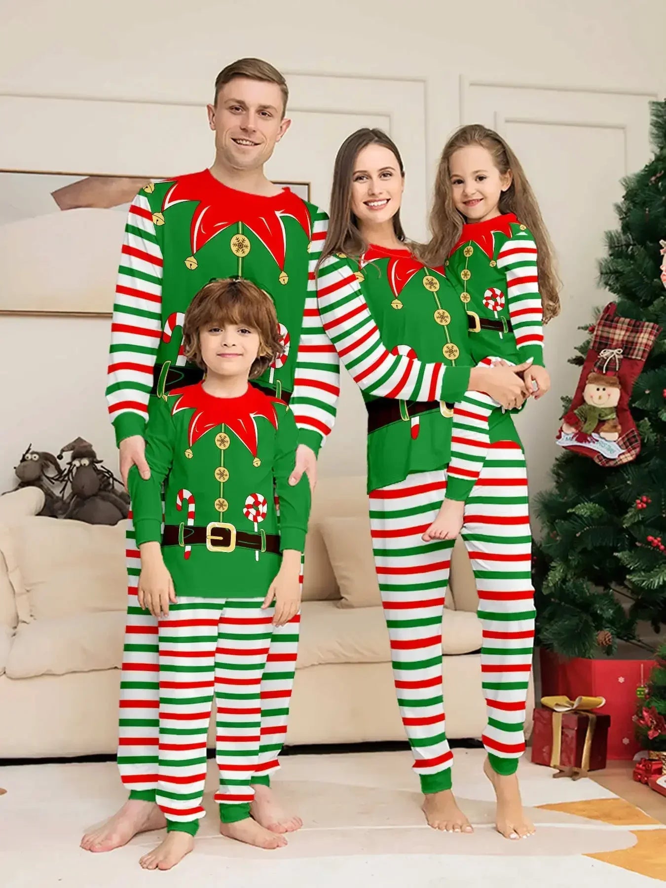 Maxy New Mom Daughter Dad Son Matching Outfits Cartoon Print Christmas Family Clothing Set Baby Dog Romper Cute Xmas Look Pyjama