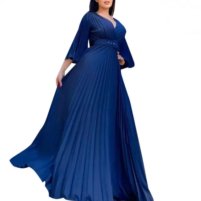 Amay Dress for Women Autumn Fashion Dashiki Solid Color 2 New Arrival Robe Elegant Party Maxy Dress