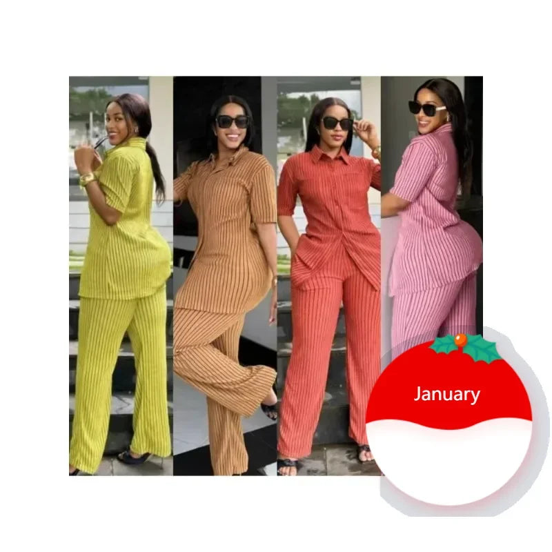 Maxy 2 Pieces Women's Sets Summer Spring Suit Shirt Blouse Tops And Pants Suits Two Piece Set Tracksuit Outfit
