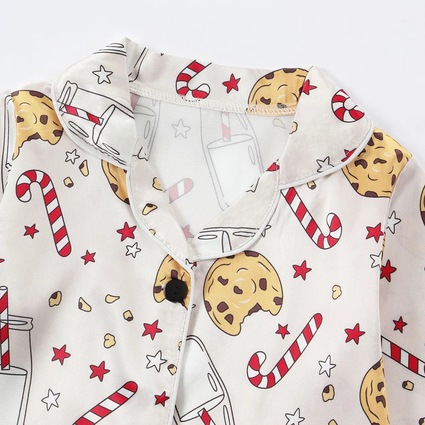 Pajamas Christmas Pattern Long sleeved Pajama Button Set For Kids Boys Cartoon Print Sleeve Pants Girls Sleepwear 2 Piece Sets