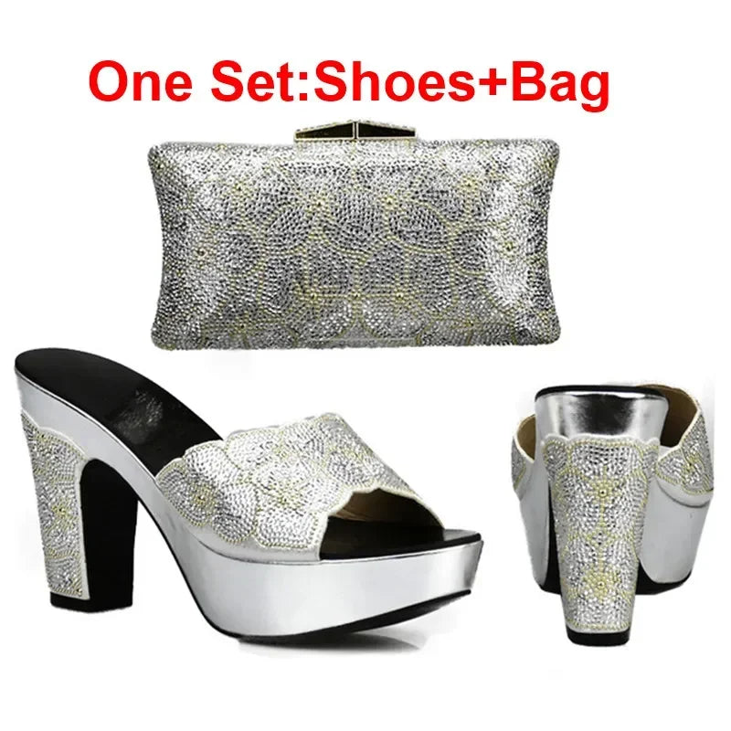 Maxy New Arrival Elegant Shoes and Bag Sets for Women African Matching Shoes and Bags Italian in Women Wedding Shoes Bride