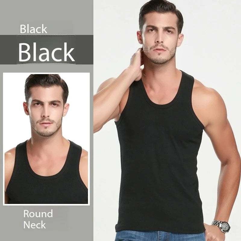 Summer Lightweight Cotton Tight Vest Sports Casual Family Pajamas Outdoor Tight Top Breathable Quick Drying Vest 2025 New Men's