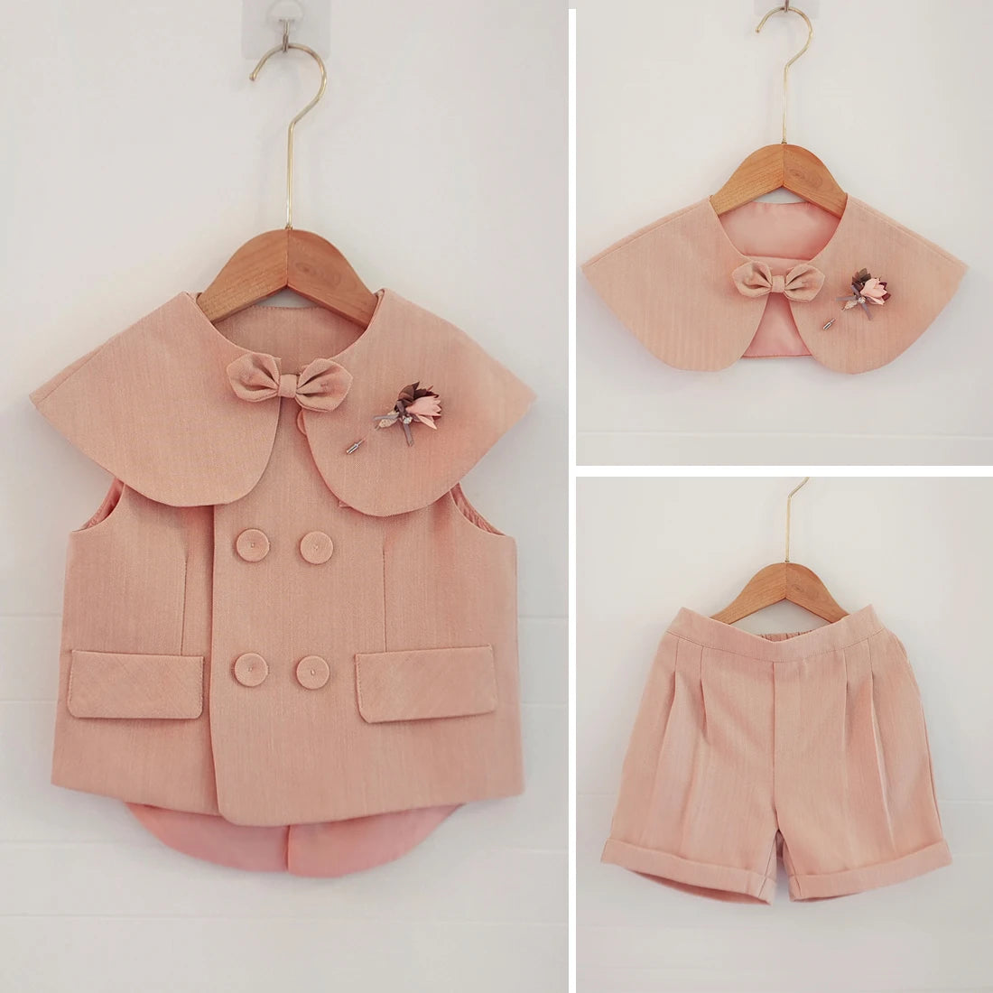 Maxy Baby Photography Clothes Set Boy Girl Pink Fashion Clothing Suit Infant  Christening Outfit Kids Baptism Clothes Set Dress
