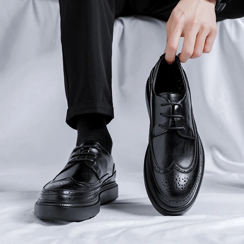 Amay Mens Dress Shoes Men's Formal Original Leather Italian Skin Shoes for Men Elegant Casual Business Luxury Social Male Flats Shoe