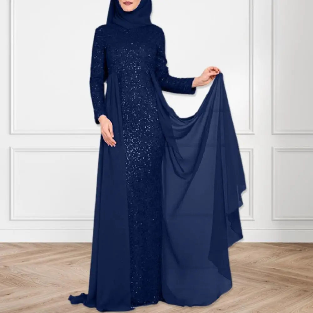 Maxy Elegant Shiny Sequins Women Gown Dress Waist Tight Hip Wrap Bodycon Party Maxi Dress Fashion Holiday Shining Evening Long Dress