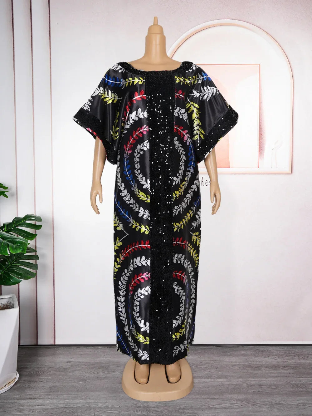 Maxy African Dresses for Women Plus Size Africa Clothes Dashiki Ankara Outfit Sequin Gown Kaftan Muslim Wedding Party Long Maxy Dress