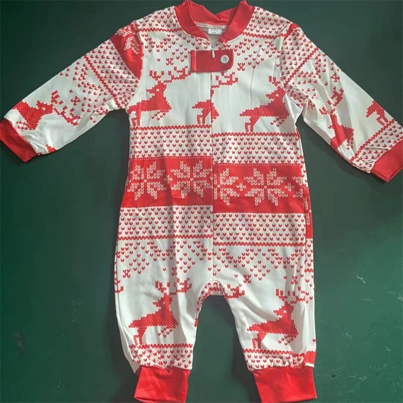 Maxy 2024 Christmas Deer Family Matching Outfits Look Father Mother Kids Baby Pajamas Sets Daddy Mommy and Me Xmas Pj's Clothes.