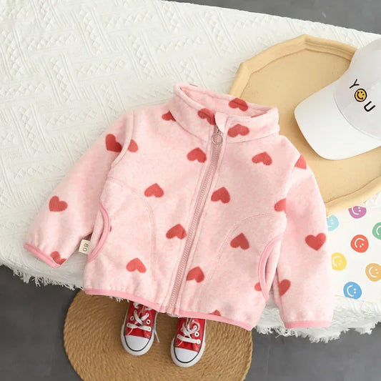 New Autumn Winter Fashion Children Girl Clothes Baby Jacket Kids Cute Thick Coat Toddler Casual Cotton Costume Infant Sportswear
