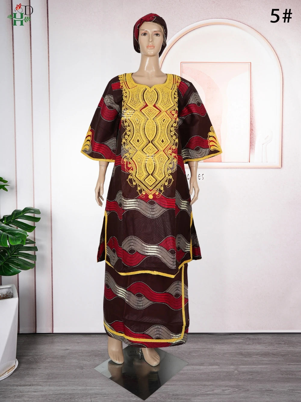 Maxy H&D African FOR Women Traditional Outfit Dashiki Wax Dresses Plus Size Embroidery Robe Party Evening Gown Turkey Clothing