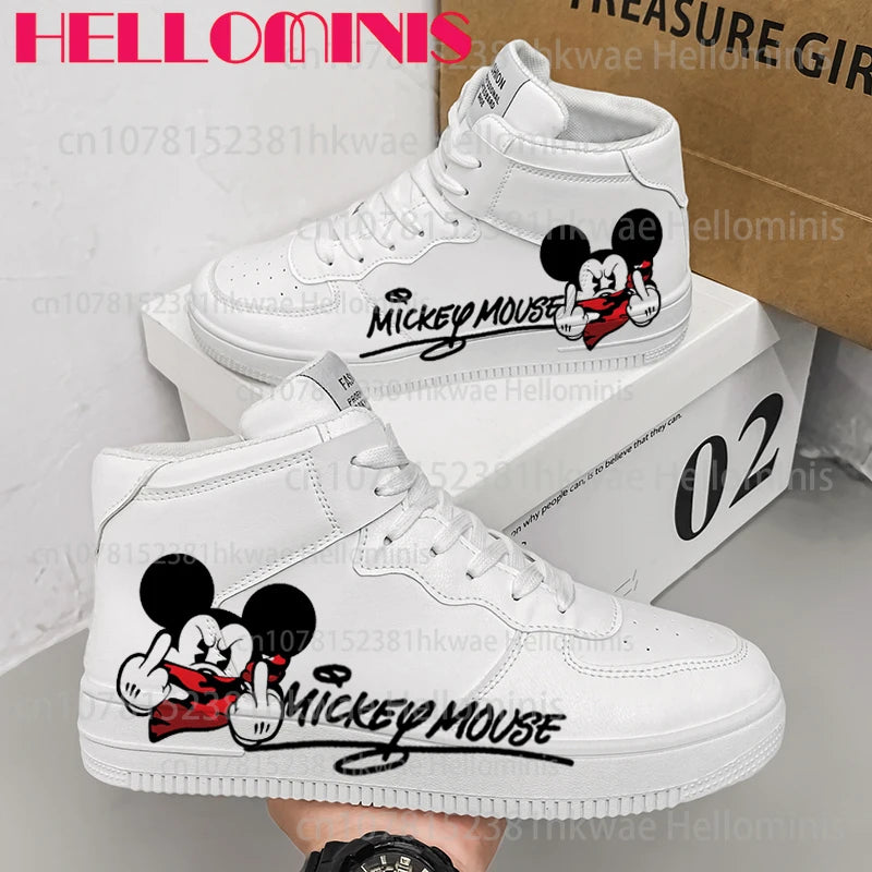 Amay mickey mouse cool Shoes 3d Print Sneakers Anime Cartoon Teenager boy High Top Outdoor Basketball Sports Casual Men woman Shoes