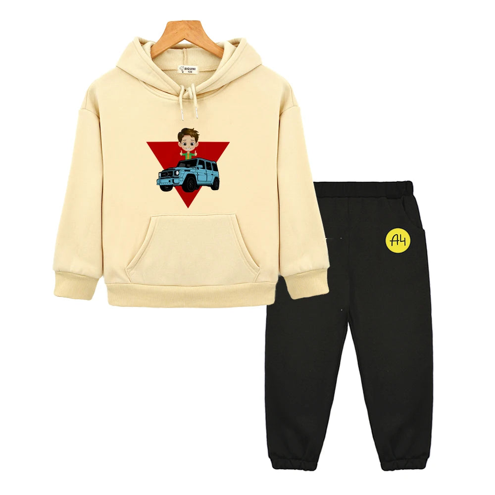 Maxy Kids Merch A4 Hoodie for Boy Suit мерч а4 Sweatshirt with Hood Children Costume Set Child Toddler Girl Winter Clothes Top Pants