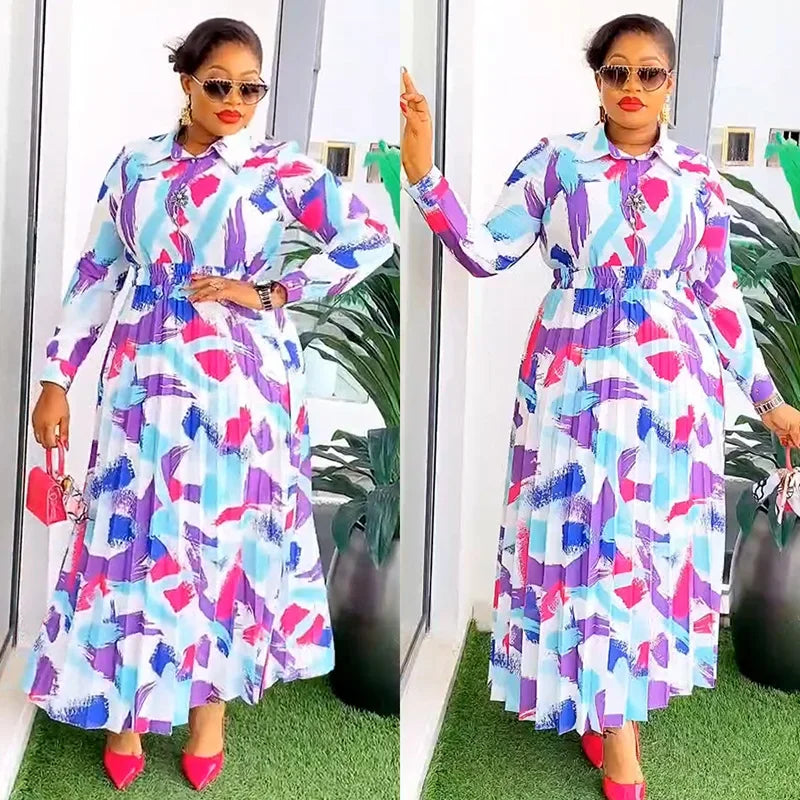 Amay Clothes for Women Summer Long Sleeve Print Party Evening 2 Piece Top Skirts Matching Sets Outfits