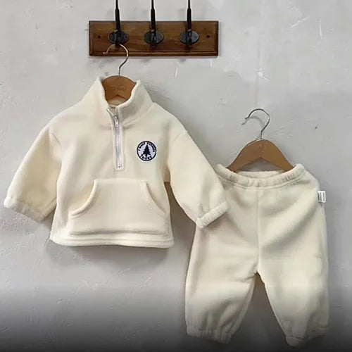 Maxy Girls Boys Clothing Sets Kids Clothes Suit Long Sleeve Pullover Tops+ Pant Autumn Winter Children Thicken Sweatshirt