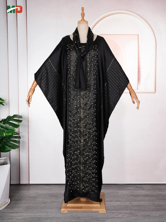 Maxy Dresses For Women New Pearl Dress Plus Size Wedding Party Evening Gowns Elegant Kaftan Boubou Djellaba Clothing