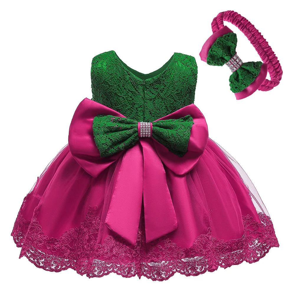 Maxy Hot Selling 0-5 Years Girl Dress Red Princess Party Dresses For Baby 1 year Girls Toddler Christening Gown Newborn Kids Clothes