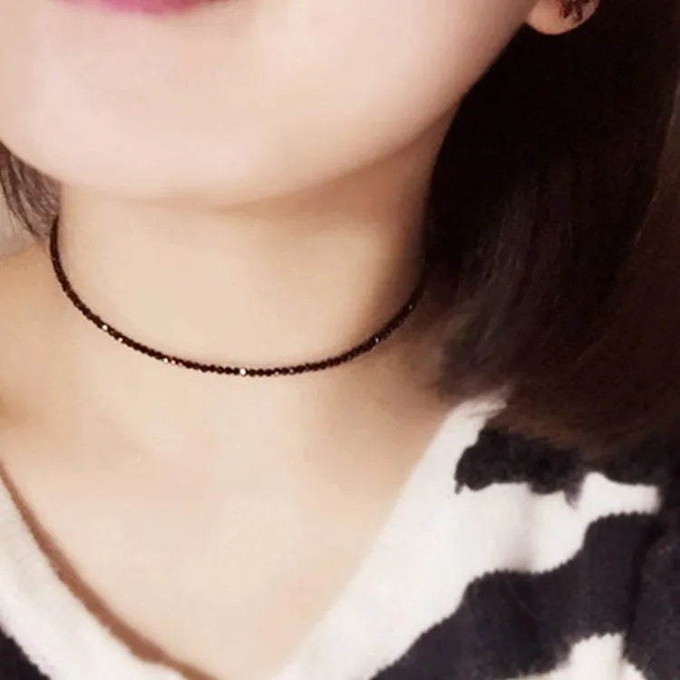Maxy Fashion Brand Simple Black Beads Short Necklace Femme Ladies Choker For Women Party Jewelry
