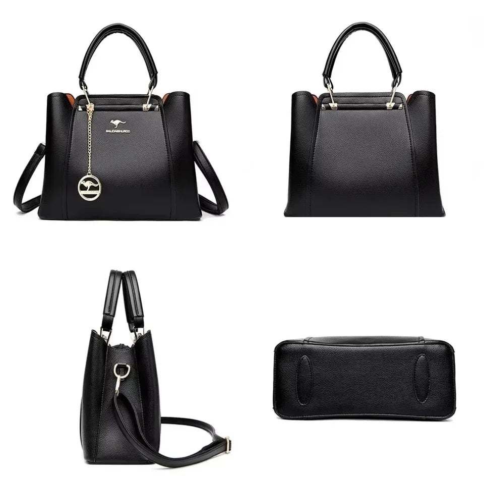 Maxy 3 Layers Large Capacity Women Tote Bag Soft Leather Luxury Handbags Women Bags Designer Solid Color Crossbody Bag Hand Bags