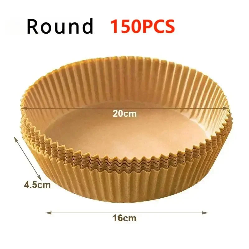 Maxy 23CM Air Fryer Disposable Baking Paper Liner Non-Stick Mat Steamer Square Round Parchment for Microwave Oven Kitchen Cookers