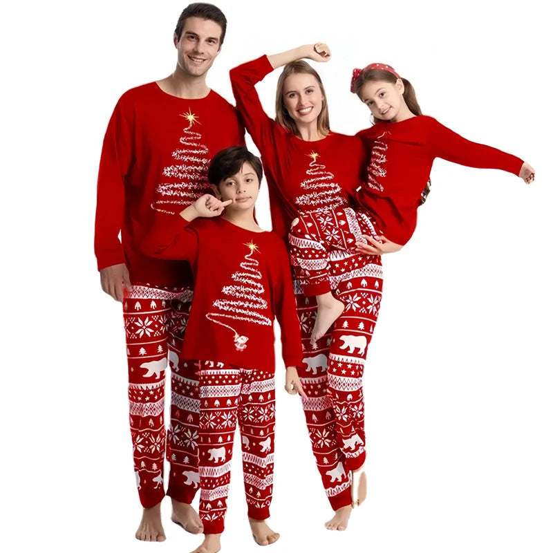 Hot Winter Max Christmas Pajamas Family Matching Outfits Xmas Mother Kids Baby Loungewear Pijama Men Women's Look Pajama Top + Pants