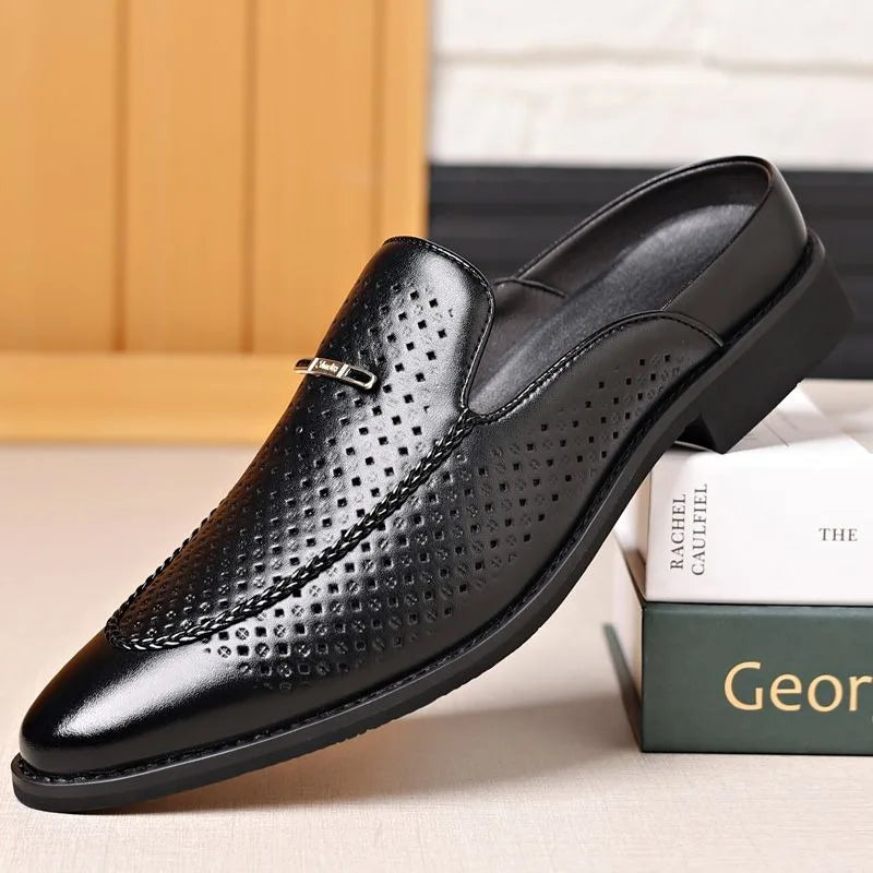 Visco half shoes dress mules for man loafers' luxury shoe suit formal slippers for man casual business man slippers outdoor mules homme
