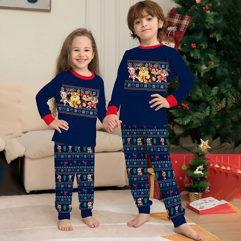 Momsey Winter Top+Pant Family Christmas Pajamas Matching Sets Xmas Pjs For Men Women Kids Baby Dog Home Pyjamas Sleepwear Set