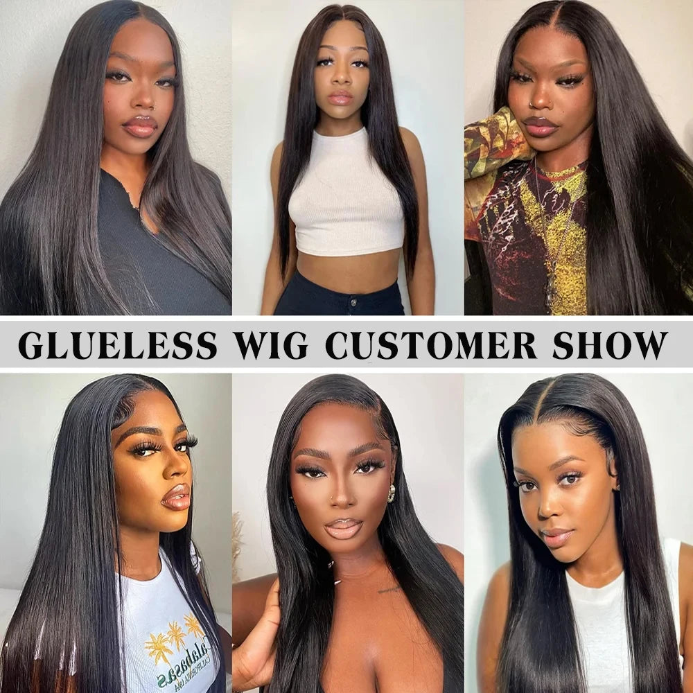 Maxy Glueless Wig Human Hair Bone Straight 6x4 5x5 9x6 7x5 Lace Closure Glueless Wig Wear And Go Ready To Wear Pre Cut Lace Wigs